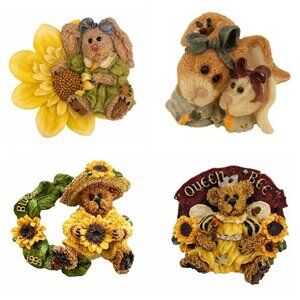 Boyds Bears and Friends Lot of 4 Bears Bunny Sunflowers Queen Bee